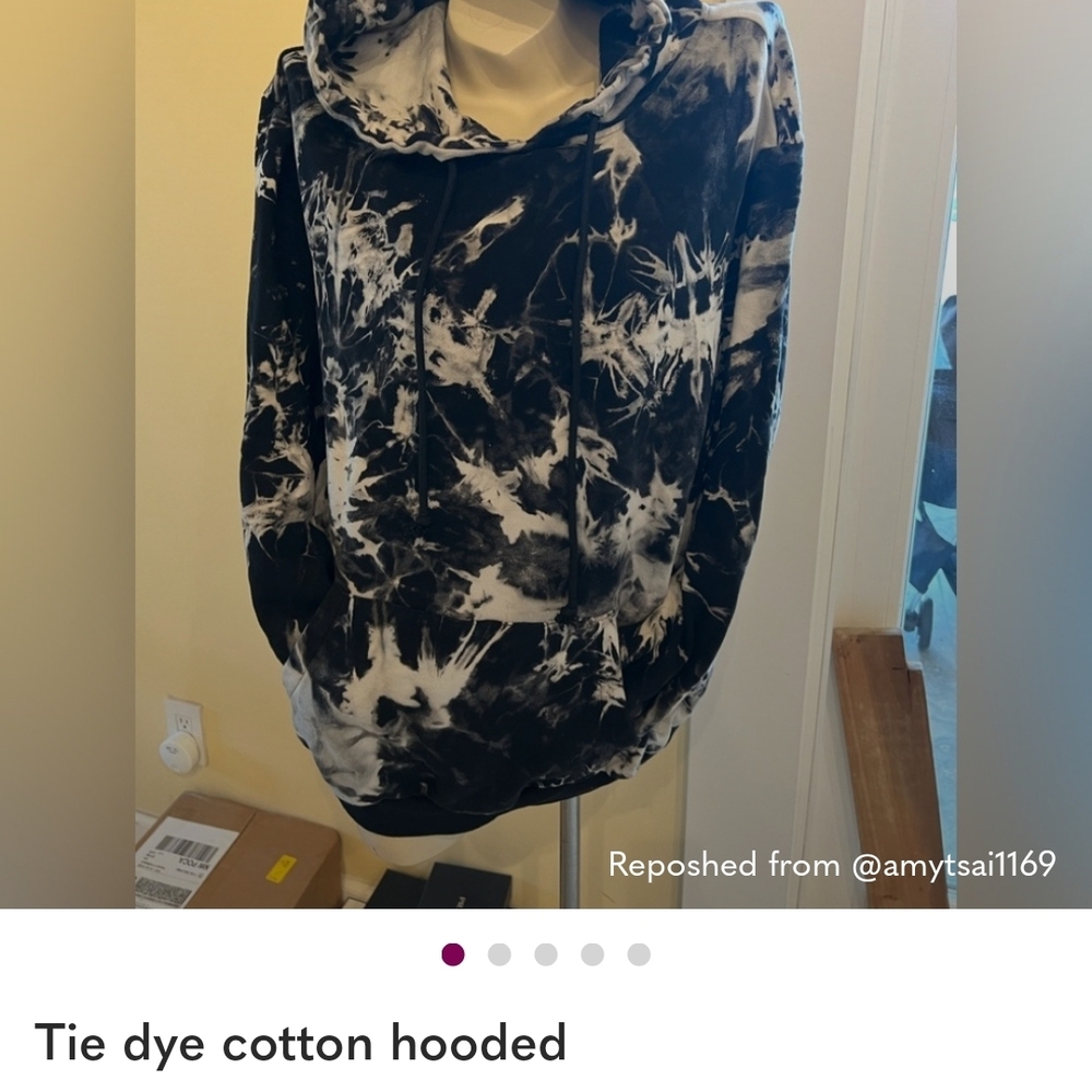 Current Mood Black and White Tie Dye Hoodie
